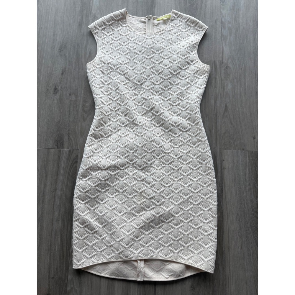 Gianni Bini Beige Sleeveless Textured Geometric Mini Dress Size S